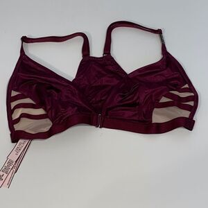 Victoria's Secret Burgundy Mesh Panel Bral…